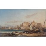 James Webb (c.1825-1895)The port of Cadiz. Signed lower left. Not framed. Provenance: purchased at