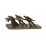 Victor Demanet (1895-1964)A bronze group, "les haleurs'. Signed.Lengte 25 cm.
