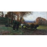 Aurelio Tiratelli (1842-1900)Ploughing farmers in the Roman campagna. Signed A. Tiratelli Roma lower