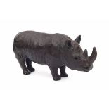 Ella van de Ven (1945- )A bronze sculpture, rhinoceros. Signed with monogram.Hoogte 15,5 cm.