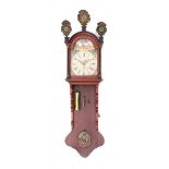 A Frisian wall clock with mechanism. 19th century.Lengte 132 cm.