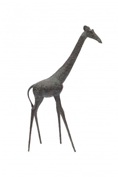 Robbert Jan Donker (1943-2016)A patinated bronze sculpture of a giraffe. Signed with monogram on the