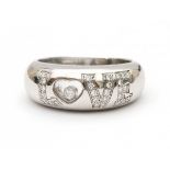 A 18 krt white gold ring 'LOVE'. Chopard, collection Happy Diamonds. Set with brilliant cut