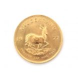 A gold Krugerrand, South Africa, 1977. Fine gold 1 oz.Diameter 32,5 mm