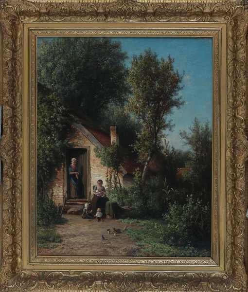 Hendrik Dirk Kruseman van Elten (1829-1904)A peaceful place. Signed lower left. Label with wax - Image 2 of 4