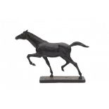 Robbert Jan Donker (1943-2016)A bronze sculpture of a trotting horse. Signed with initials on the