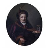 Navolger Gerard DouOld woman with an hour glass. Not signed. Previous title: Rembrandt's mother.