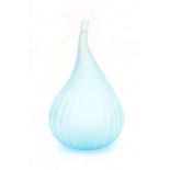 Salviati, VeneziaA light blue glass vase with vertical ribs, model 'Drops', signed underneath,