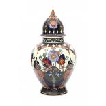 N.V. Haagsche Plateelfabriek Rozenburg, Den Haag (1883-1917)A Juliana-ceramic vase with cover,