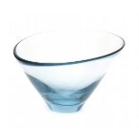 Per Lütken (1916-1998)A blue glass bowl with asymmetrical top rim, produced by Holmegaard, Denmark,