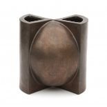 Jan van der Vaart (1931-2000)A bronze-coloured glazed ceramic vase, globular shape with two