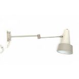 Anvia, Almelo (attributed)A grey and white lacquered metal adjustable wall lamp, produced 1950s.67