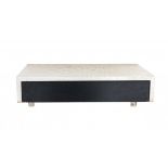 Martin Visser (1922-2009)A white lacquered metal wall drawer unit with black lacquered wooden