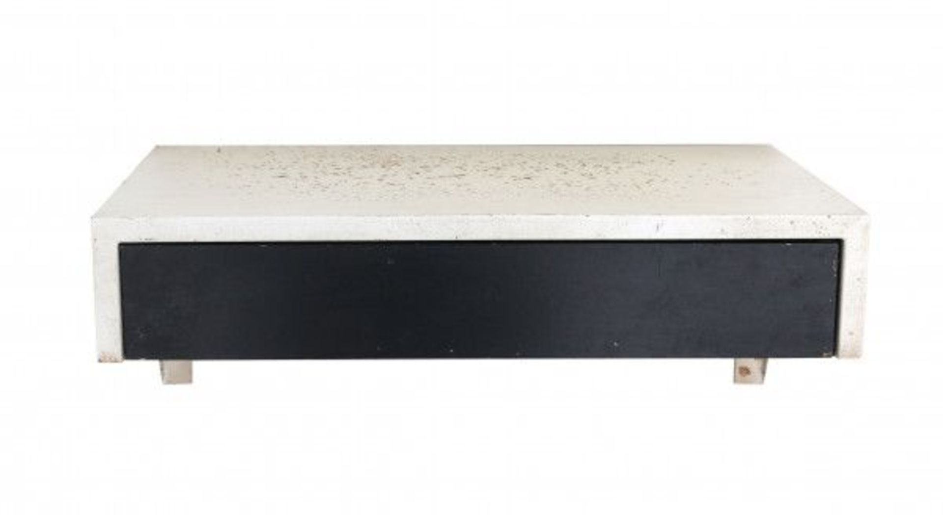 Martin Visser (1922-2009)A white lacquered metal wall drawer unit with black lacquered wooden