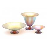 Karl Wiedmann (1905-1992)Two 'Myra' crystal footed dishes and a vase of similar design, produced by