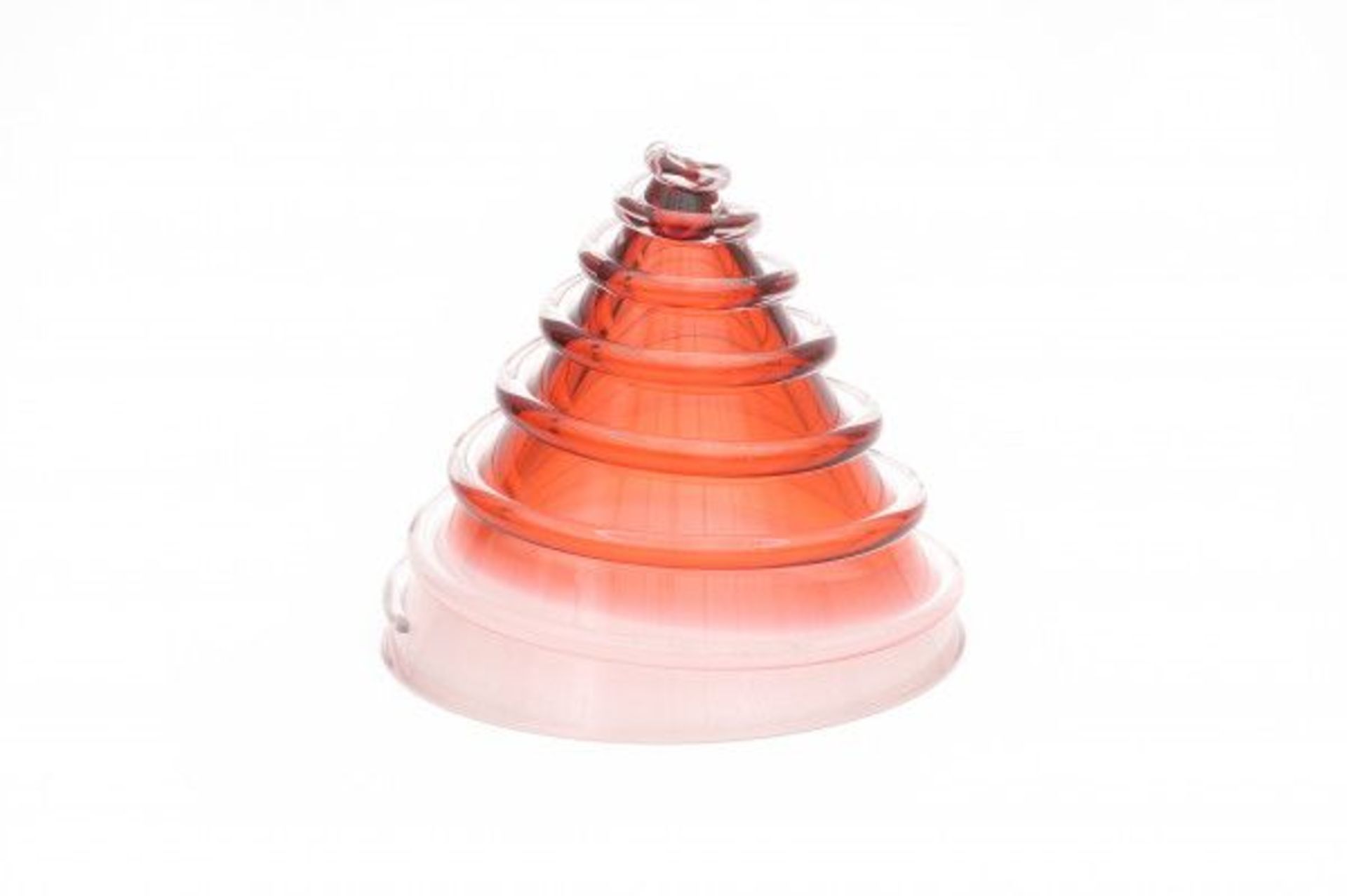 Winnie Teschmacher (1958)A conical shaped glass year object for the Leerdam Glasmuseum, signed