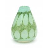 Benny Anette Motzfeldt (1909-1995)A drop-shaped glass vase in shades of green, produced by Plus,