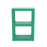 Joep van Lieshout (1963)A small green lacquered metal bookcase, multiple, produced 1988, signed and