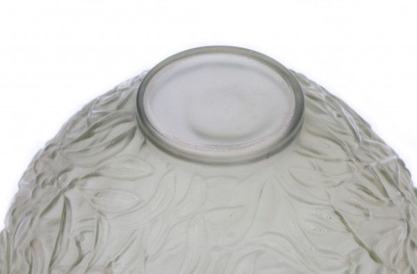 René Lalique (1860-1945)A frosted green moulded glass vase, model 'Gui', designed 1920, Marcilhac - Image 2 of 3