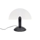 Pola Design, AmstelveenA black lacquered metal table lamp with semi-circular perspex shade, 1980s/