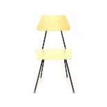 Diks & Coenen (DICO), UdenA black lacquered wire steel chair with yellow lacquered plywood seat and