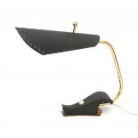 Asea, SwedenAn adjustable brass and black lacquered metal and cast iron table/wall lamp, 1950s,