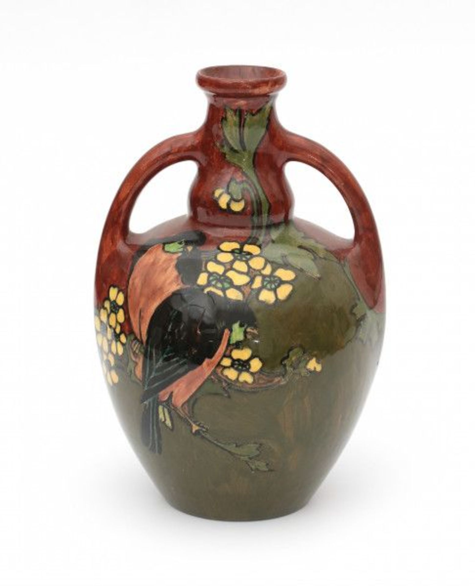 N.V. Haagsche Plateelfabriek Rozenburg, Den Haag (1883-1917)A ceramic vase with two handles,