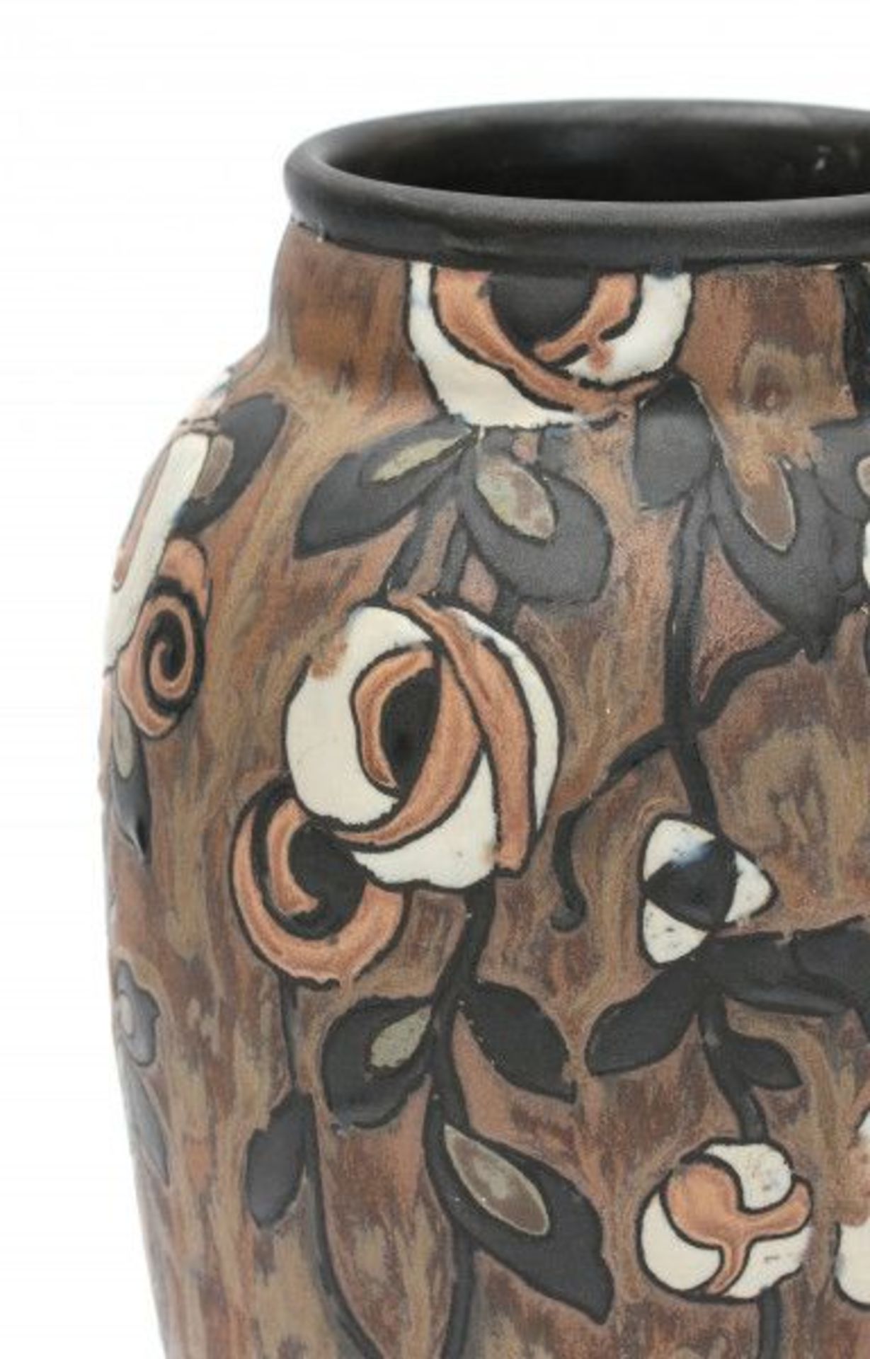 Charles Catteau (1880-1966)A stoneware vase, decorated with stylized floral pattern, Art Deco, - Bild 2 aus 3