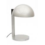 A grey and black lacquered metal desk lamp, with semi globular shade, 1980s.51 cm. h.