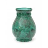 ESKAF, Huizen (1927-1934)A green/black glazed ceramic vase, model 835, marked with painted