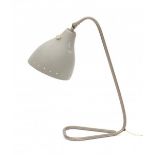 Midcentury ModernA nickle-plated tubular steel desk lamp with grey lacquered shade, produced