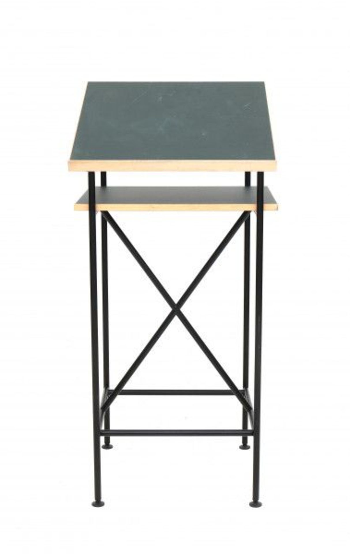 Otto Sudrow (1941)A black lacquered tubular steel pulpit with green laminated plywood, the top