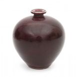 Berndt Friberg (1899-1981)A small dark red glazed stoneware vase with short neck, produced by