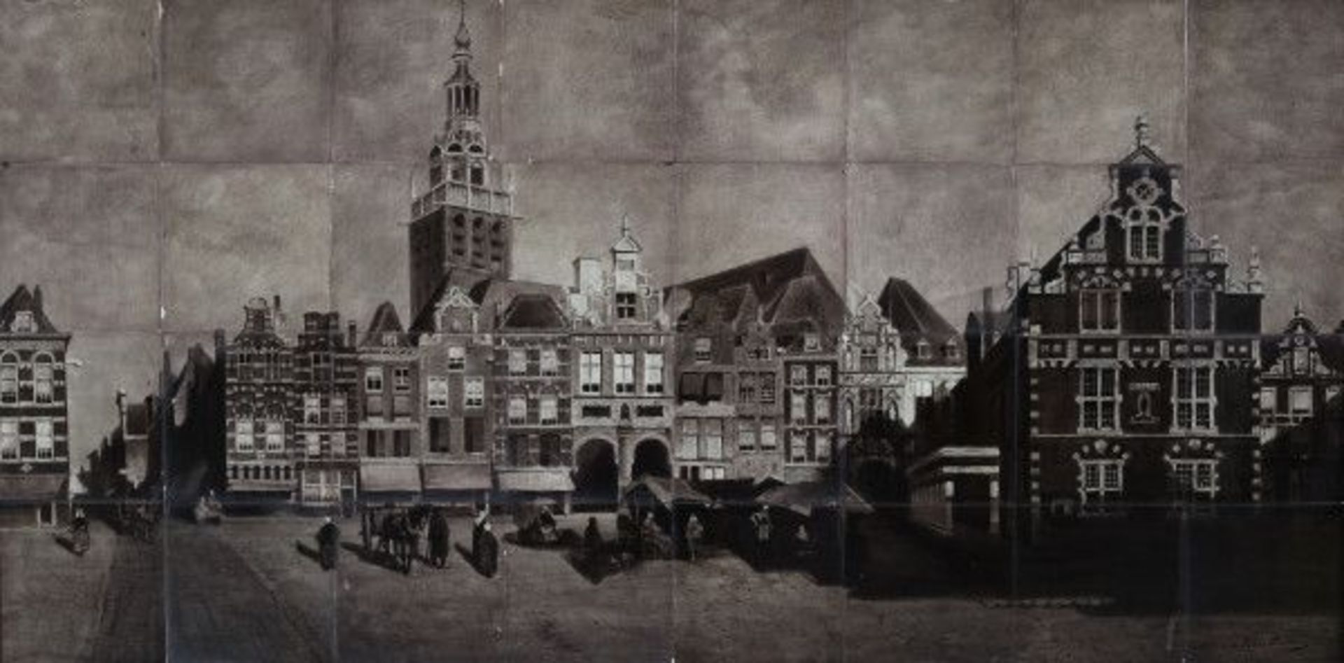 N.V. Haagsche Plateelfabriek Rozenburg, Den Haag (1883-1917)A large sepia coloured tile picture