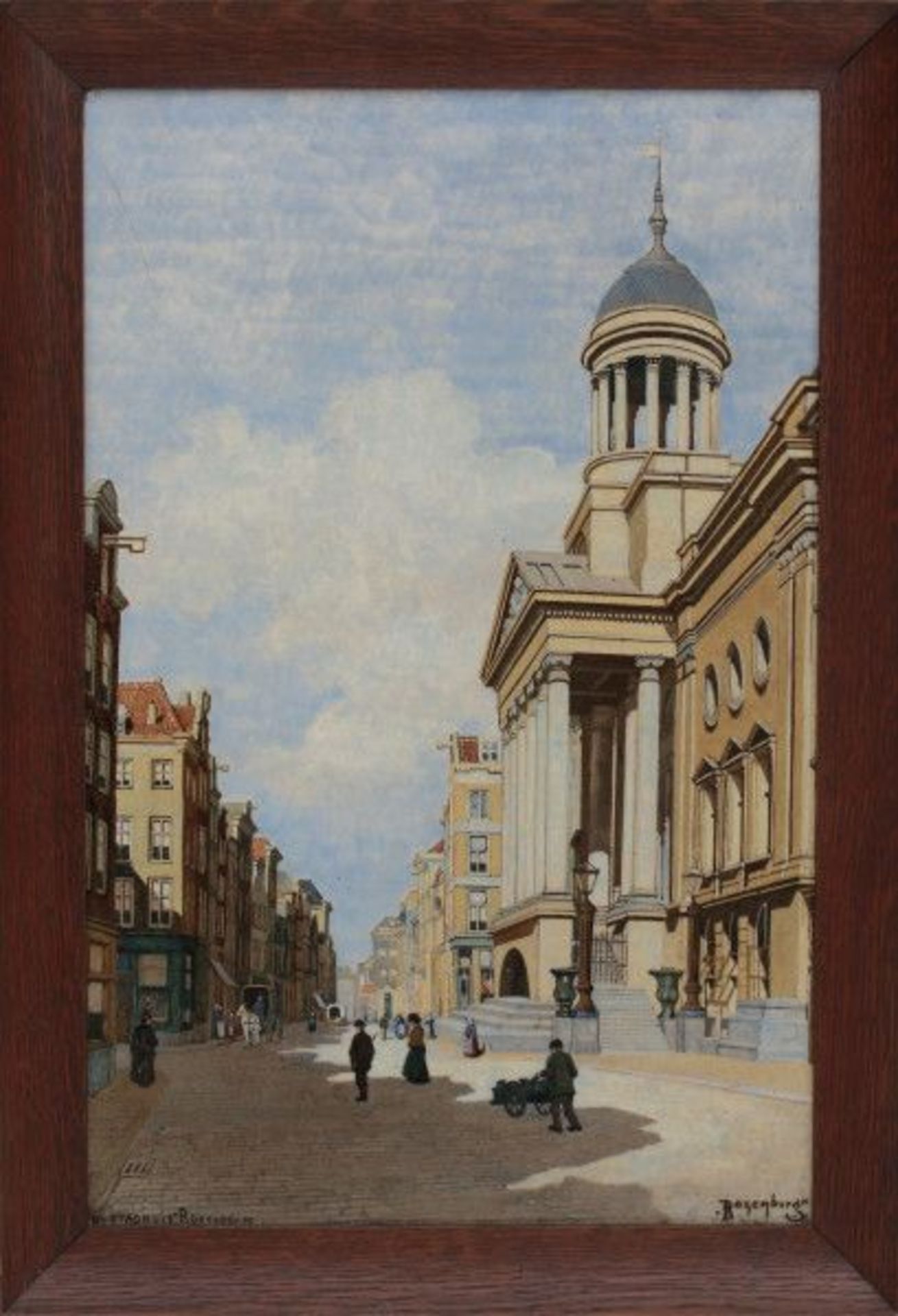 N.V. Haagsche Plateelfabriek Rozenburg, Den Haag (1883-1917)A polychrome painted tile plaque