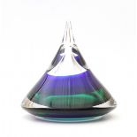 Floris Meydam (1919-2011)A point-shaped glass object in clear, blue and green, unique piece,