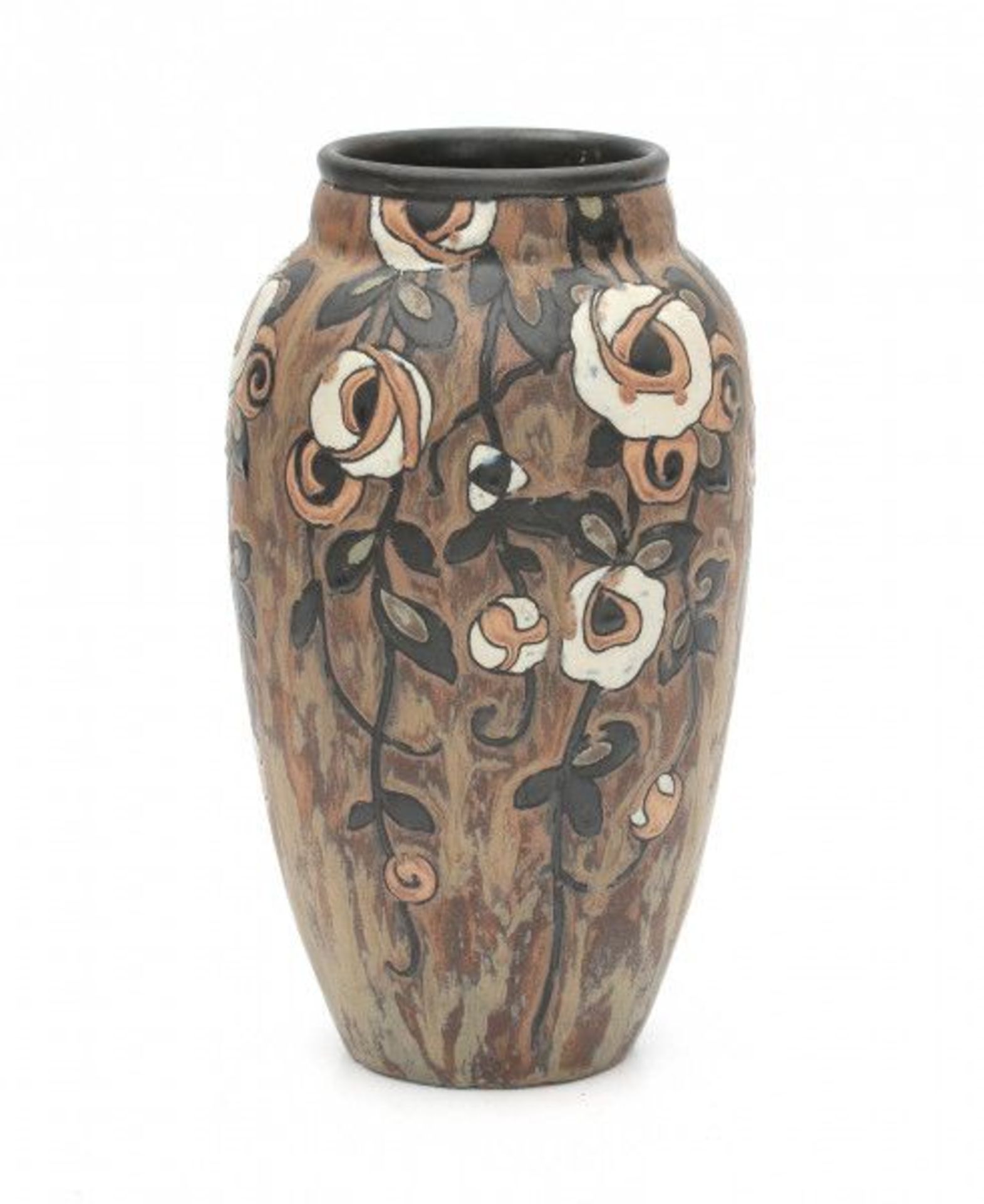 Charles Catteau (1880-1966)A stoneware vase, decorated with stylized floral pattern, Art Deco,