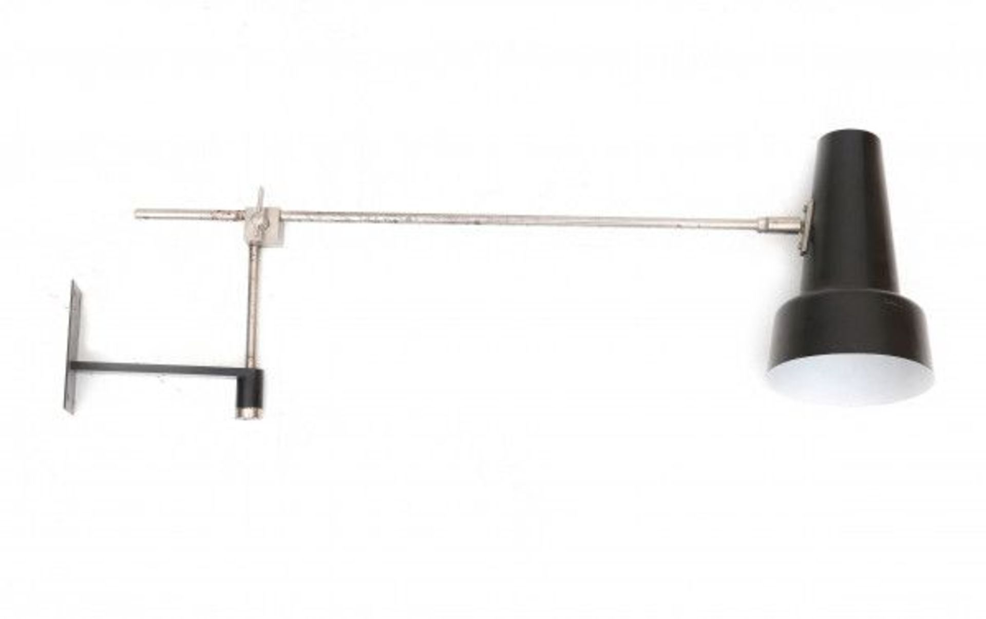 Willem HagoortA nickle-plated and black lacquered metal adjustable wall lamp with square metal