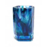 Eric Schamschula (1925-2004)A hexagonal pâte-de-verre glass vase, internally decorated in blue and