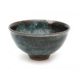François Debien (1959)A blue, grey and brown glazed stoneware bowl, signed underneath.8 cm. h. x 15