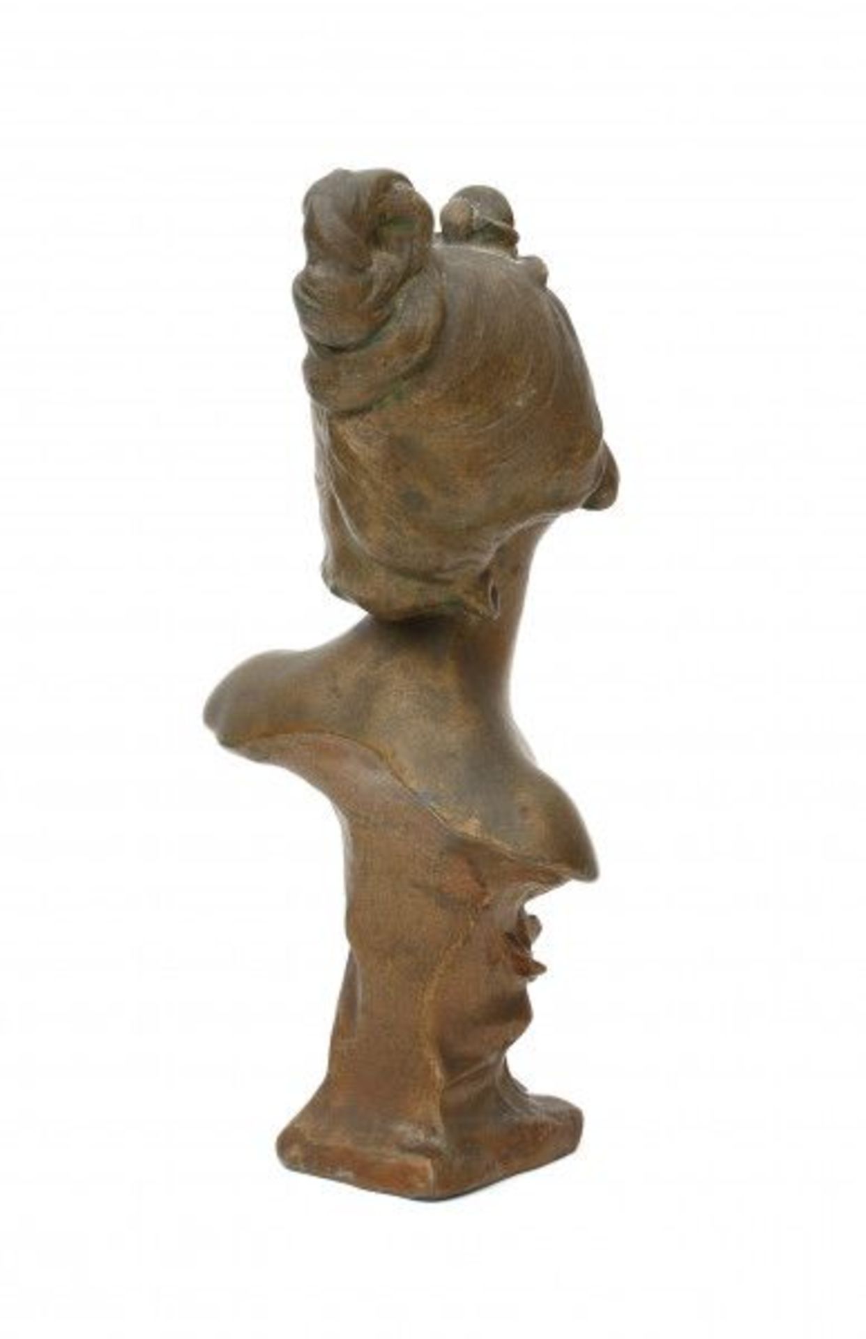 Julien Caussé (1869-1909)A patinated spelter buste, titled Cigalle, with moulded signature J. - Bild 2 aus 4