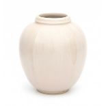 Ryozo Miki (1942)A white glazed facetted ceramic vase, signed underneath Miki.24 cm. h.