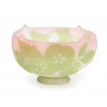 Emile Gallé (1846-1904)A cameo glass bowl with green and pink pattern of nasturtium, circa 1904,