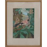 Sam Schellink (1876-1958)A watercolour on paper depicting a jay, signed lower right, framed.28 x
