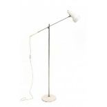 Willem HagoortA nickle plated and white lacquered metal adjustable floorlamp, 1960s, marked