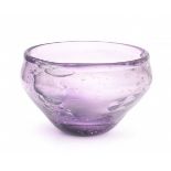 Cees van Olst (1947-2014)A purple glass bowl internally decorated with airbubbles, unique piece,