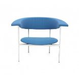 Rudolf Wolf (1919-1989)A metal and blue upholstered easy chair, model Gamma, from the Meander