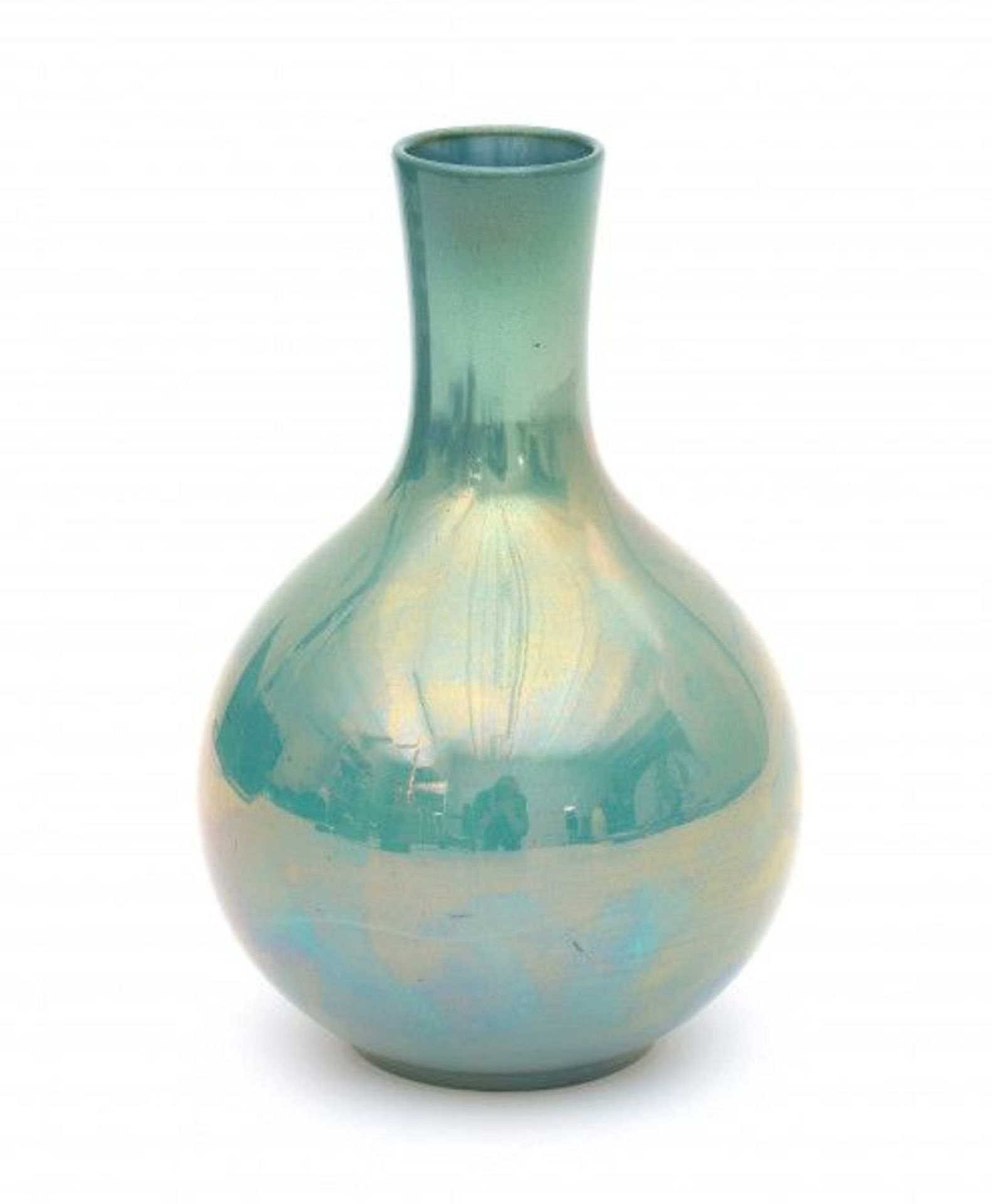 Kunstaardewerkfabriek St. Lukas (1909-1933)A blue ceramic vase with lustre glaze, signed underneath