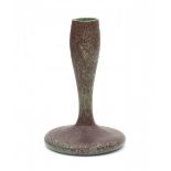 JugendstilA green glass vase with brown enamelled body, unsigned, chip to rim.22 cm. h.