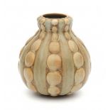 Louis Lourioux, FranceA moulded stoneware vase with repeating pattern of circles, stamped